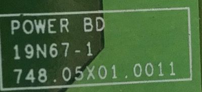 FUENTE PARA MONITOR LG / NUMERO DE PARTE 748.05X01.0011 / E217670 / 19N67-1 / PANEL LM270WQA (SS)(A2) / MODELO S2721DGFT - Imagen 2